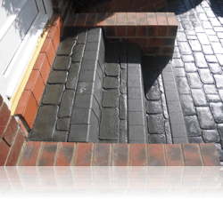 Boot Kerb Type Steps in Country Cobble, Basalt Grey